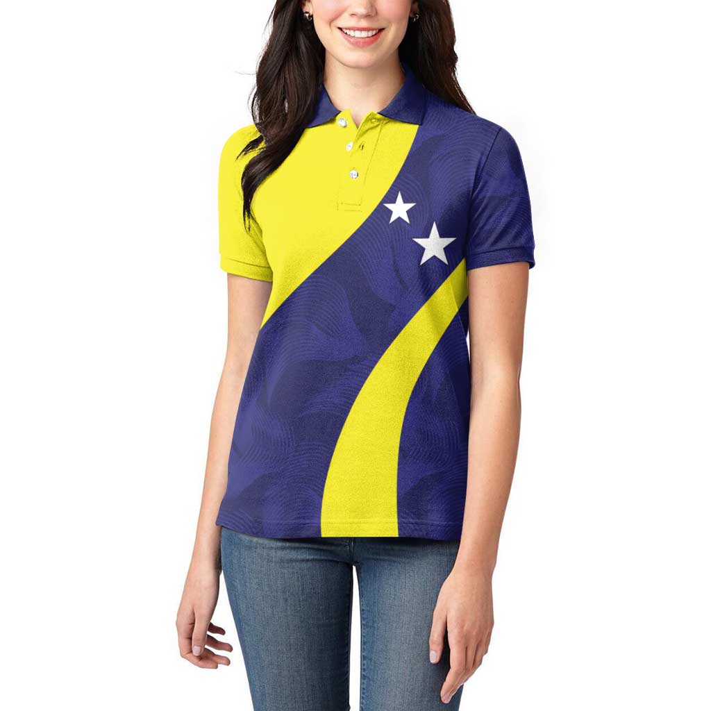 Felis dia di Bandera Curacao Personalized Women Polo Shirt Curacao Flag Style - Wonder Print Shop