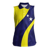 Felis dia di Bandera Curacao Personalized Women Sleeveless Polo Shirt Curacao Flag Style - Wonder Print Shop