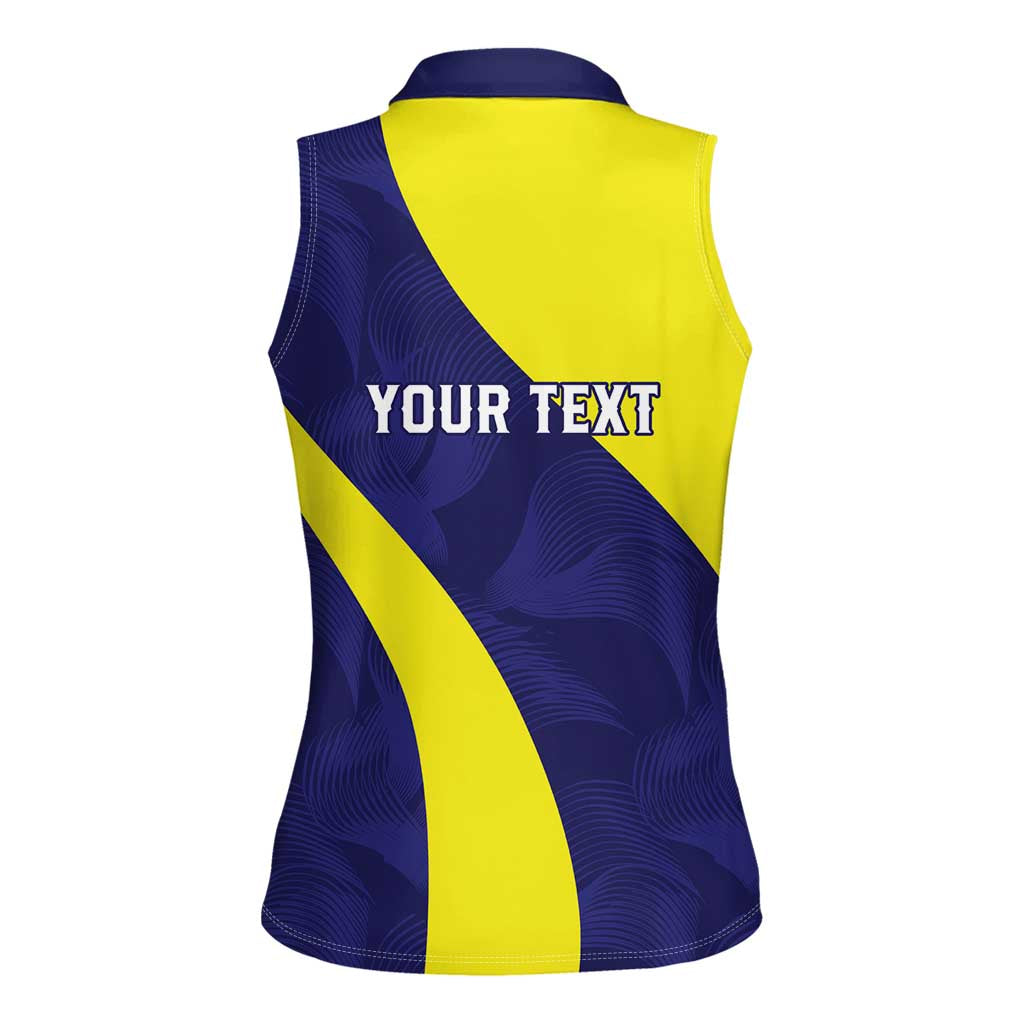 Felis dia di Bandera Curacao Personalized Women Sleeveless Polo Shirt Curacao Flag Style - Wonder Print Shop