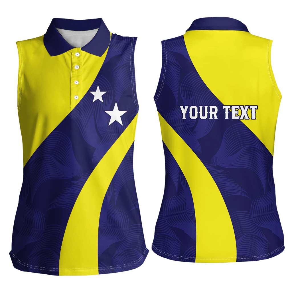 Felis dia di Bandera Curacao Personalized Women Sleeveless Polo Shirt Curacao Flag Style - Wonder Print Shop