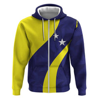 Felis dia di Bandera Curacao Personalized Zip Hoodie Curacao Flag Style - Wonder Print Shop