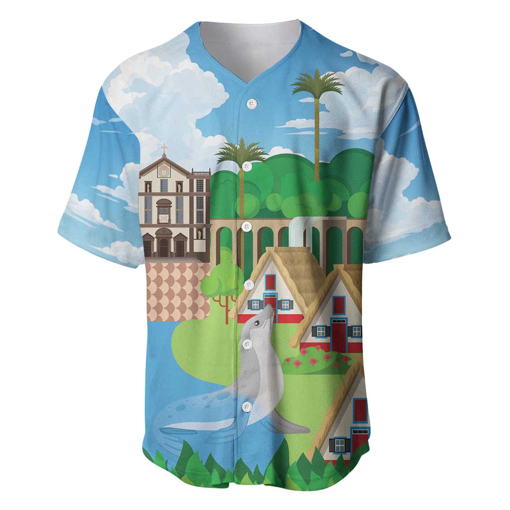 Feliz Dia de Madeira Personalized Baseball Jersey Traditional Palheiros Straw-roofed Houses - Wonder Print Shop