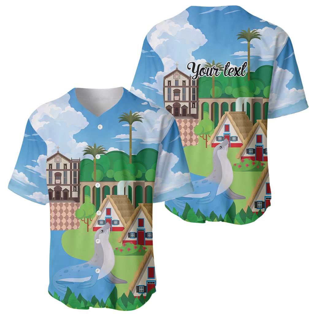Feliz Dia de Madeira Personalized Baseball Jersey Traditional Palheiros Straw-roofed Houses - Wonder Print Shop