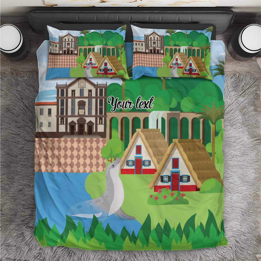 Feliz Dia de Madeira Personalized Bedding Set Traditional Palheiros Straw-roofed Houses - Wonder Print Shop