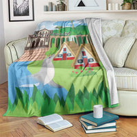 Feliz Dia de Madeira Personalized Blanket Traditional Palheiros Straw-roofed Houses - Wonder Print Shop