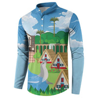 Feliz Dia de Madeira Personalized Button Sweatshirt Traditional Palheiros Straw-roofed Houses - Wonder Print Shop