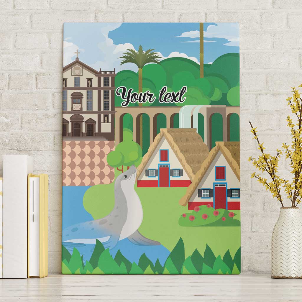 Feliz Dia de Madeira Personalized Canvas Wall Art Traditional Palheiros Straw-roofed Houses - Wonder Print Shop