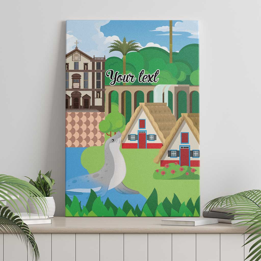Feliz Dia de Madeira Personalized Canvas Wall Art Traditional Palheiros Straw-roofed Houses - Wonder Print Shop