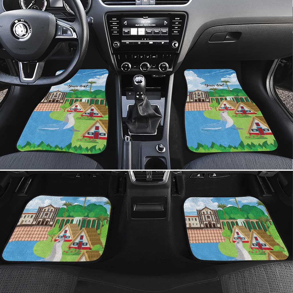 Feliz Dia de Madeira Personalized Car Mats Traditional Palheiros Straw-roofed Houses - Wonder Print Shop