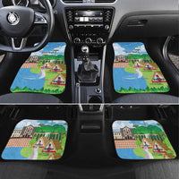 Feliz Dia de Madeira Personalized Car Mats Traditional Palheiros Straw-roofed Houses - Wonder Print Shop
