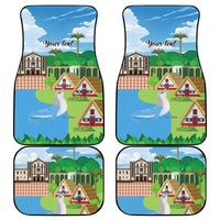 Feliz Dia de Madeira Personalized Car Mats Traditional Palheiros Straw-roofed Houses - Wonder Print Shop