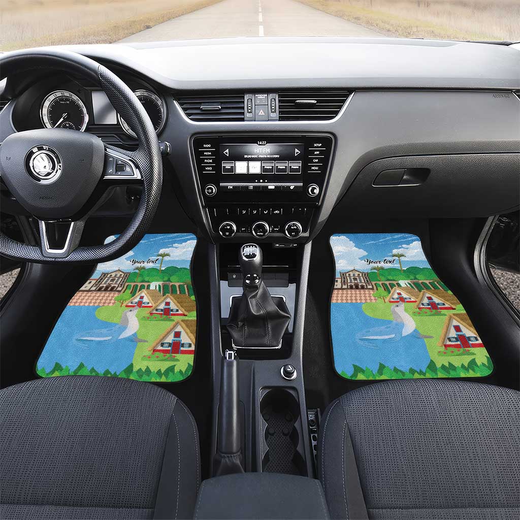 Feliz Dia de Madeira Personalized Car Mats Traditional Palheiros Straw-roofed Houses - Wonder Print Shop