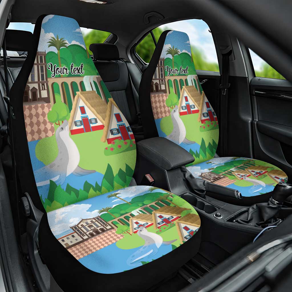 Feliz Dia de Madeira Personalized Car Seat Cover Traditional Palheiros Straw-roofed Houses - Wonder Print Shop