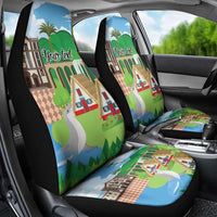 Feliz Dia de Madeira Personalized Car Seat Cover Traditional Palheiros Straw-roofed Houses - Wonder Print Shop
