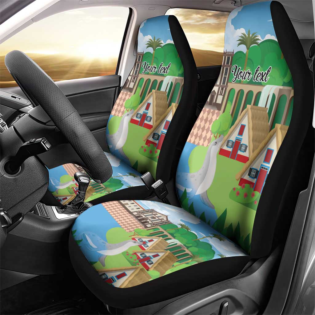 Feliz Dia de Madeira Personalized Car Seat Cover Traditional Palheiros Straw-roofed Houses - Wonder Print Shop