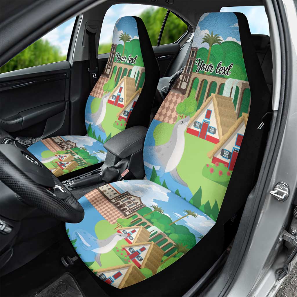 Feliz Dia de Madeira Personalized Car Seat Cover Traditional Palheiros Straw-roofed Houses - Wonder Print Shop