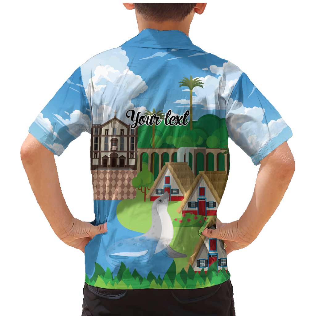 Feliz Dia de Madeira Personalized Family Matching Mermaid Dress and Hawaiian Shirt Traditional Palheiros Straw-roofed Houses - Wonder Print Shop