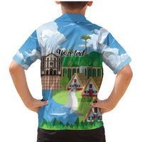 Feliz Dia de Madeira Personalized Family Matching Mermaid Dress and Hawaiian Shirt Traditional Palheiros Straw-roofed Houses - Wonder Print Shop