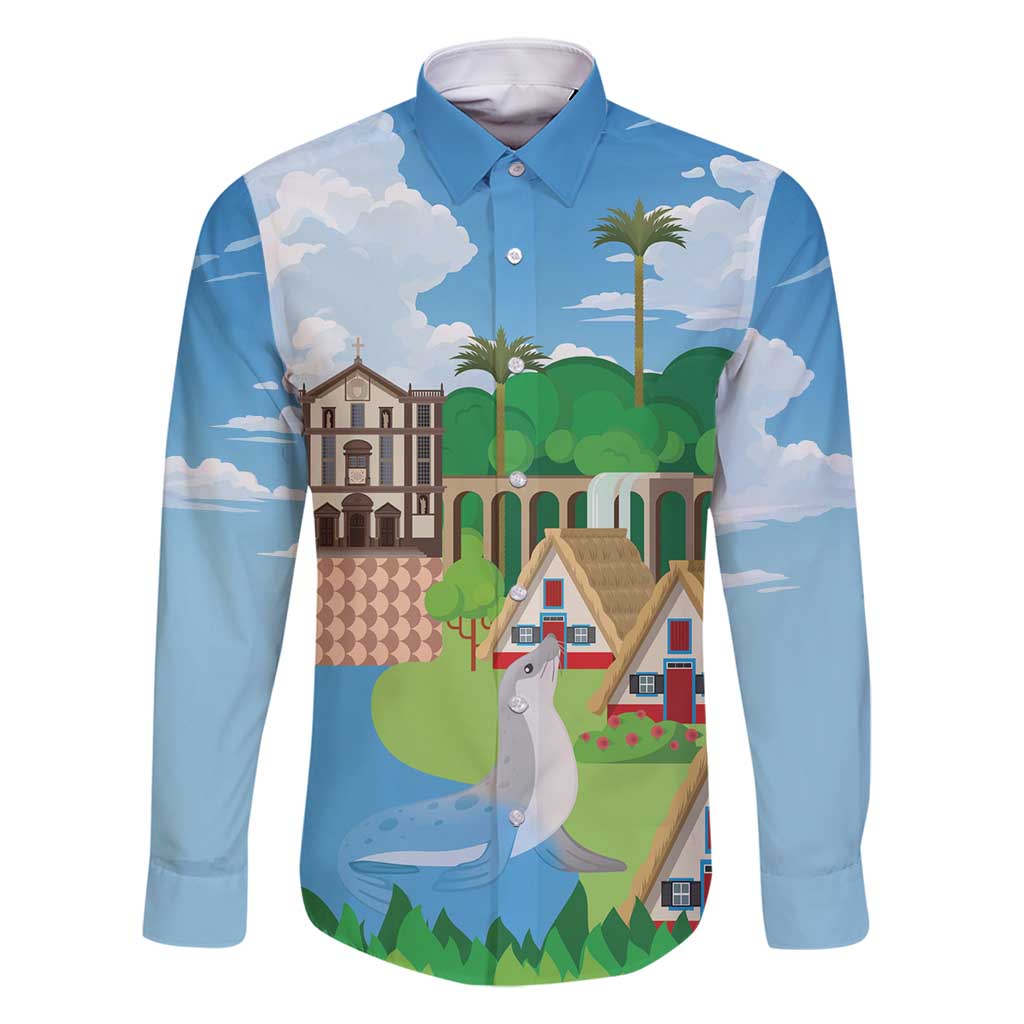 Feliz Dia de Madeira Personalized Family Matching Mermaid Dress and Hawaiian Shirt Traditional Palheiros Straw-roofed Houses - Wonder Print Shop