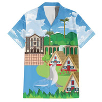 Feliz Dia de Madeira Personalized Family Matching Tank Maxi Dress and Hawaiian Shirt Traditional Palheiros Straw-roofed Houses - Wonder Print Shop