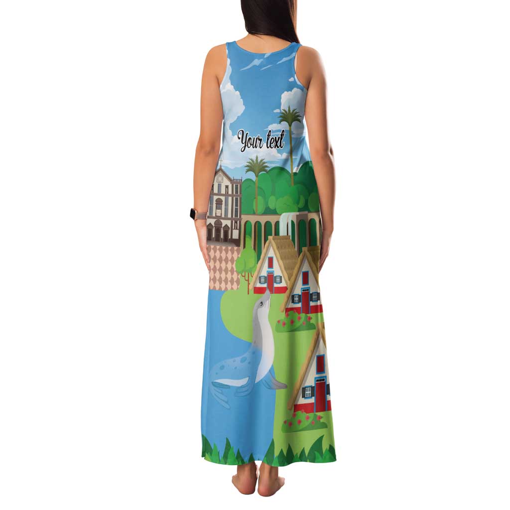 Feliz Dia de Madeira Personalized Family Matching Tank Maxi Dress and Hawaiian Shirt Traditional Palheiros Straw-roofed Houses - Wonder Print Shop