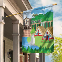 Feliz Dia de Madeira Personalized Garden Flag Traditional Palheiros Straw-roofed Houses - Wonder Print Shop
