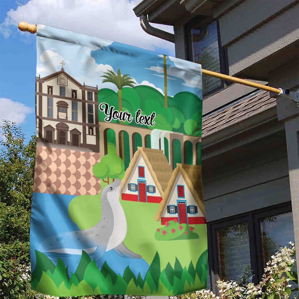 Feliz Dia de Madeira Personalized Garden Flag Traditional Palheiros Straw-roofed Houses - Wonder Print Shop