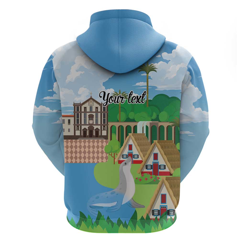 Feliz Dia de Madeira Personalized Hoodie Traditional Palheiros Straw-roofed Houses - Wonder Print Shop