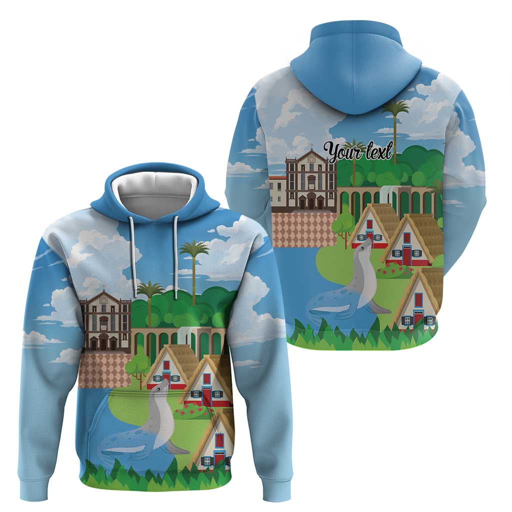 Feliz Dia de Madeira Personalized Hoodie Traditional Palheiros Straw-roofed Houses - Wonder Print Shop