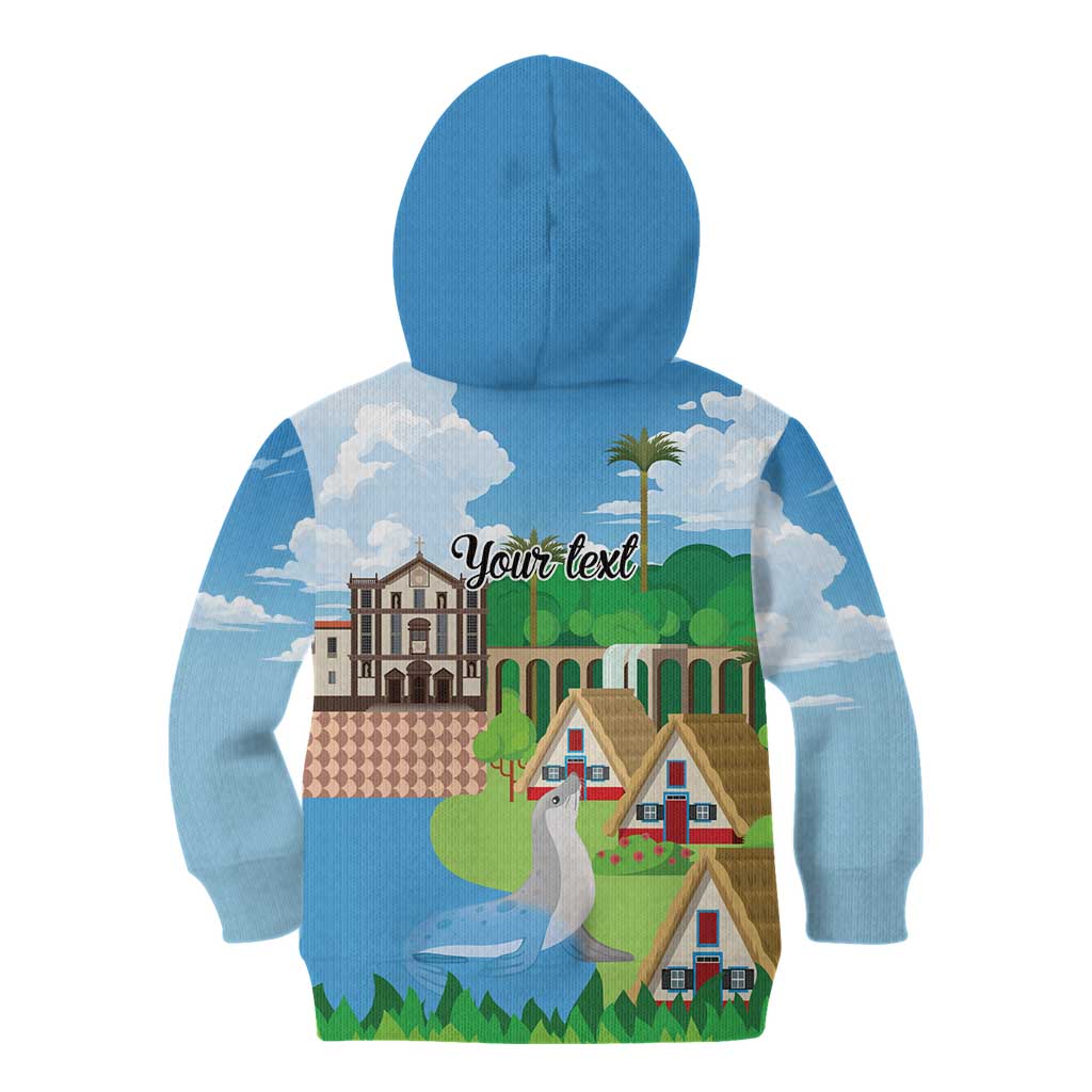 Feliz Dia de Madeira Personalized Kid Hoodie Traditional Palheiros Straw-roofed Houses - Wonder Print Shop