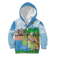 Feliz Dia de Madeira Personalized Kid Hoodie Traditional Palheiros Straw-roofed Houses - Wonder Print Shop