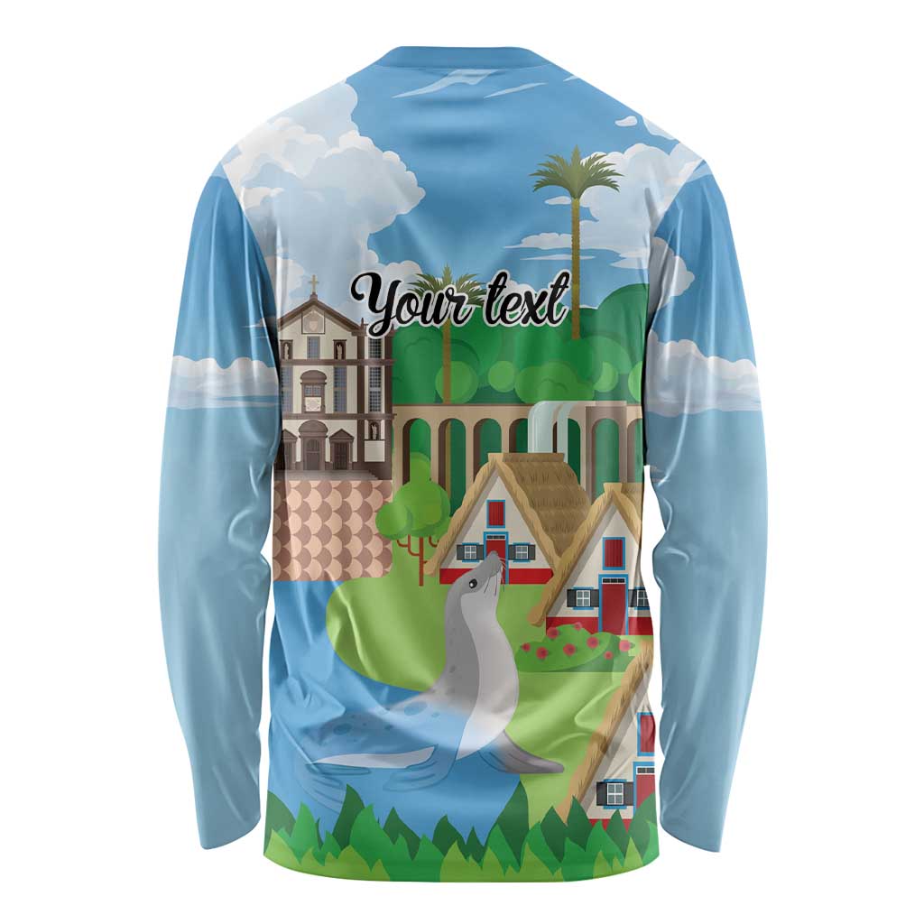 Feliz Dia de Madeira Personalized Long Sleeve Shirt Traditional Palheiros Straw-roofed Houses - Wonder Print Shop