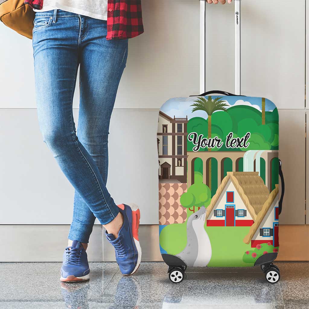 Feliz Dia de Madeira Personalized Luggage Cover Traditional Palheiros Straw-roofed Houses - Wonder Print Shop