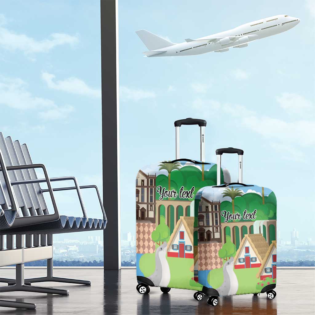 Feliz Dia de Madeira Personalized Luggage Cover Traditional Palheiros Straw-roofed Houses - Wonder Print Shop