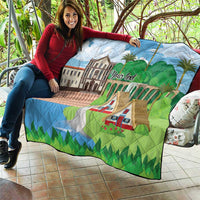 Feliz Dia de Madeira Personalized Quilt Traditional Palheiros Straw-roofed Houses - Wonder Print Shop