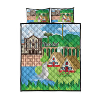 Feliz Dia de Madeira Personalized Quilt Bed Set Traditional Palheiros Straw-roofed Houses - Wonder Print Shop
