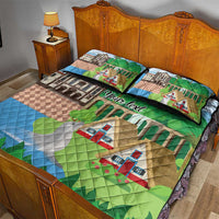 Feliz Dia de Madeira Personalized Quilt Bed Set Traditional Palheiros Straw-roofed Houses - Wonder Print Shop
