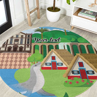 Feliz Dia de Madeira Personalized Round Carpet Traditional Palheiros Straw-roofed Houses - Wonder Print Shop
