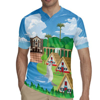 Feliz Dia de Madeira Personalized Rugby Jersey Traditional Palheiros Straw-roofed Houses - Wonder Print Shop