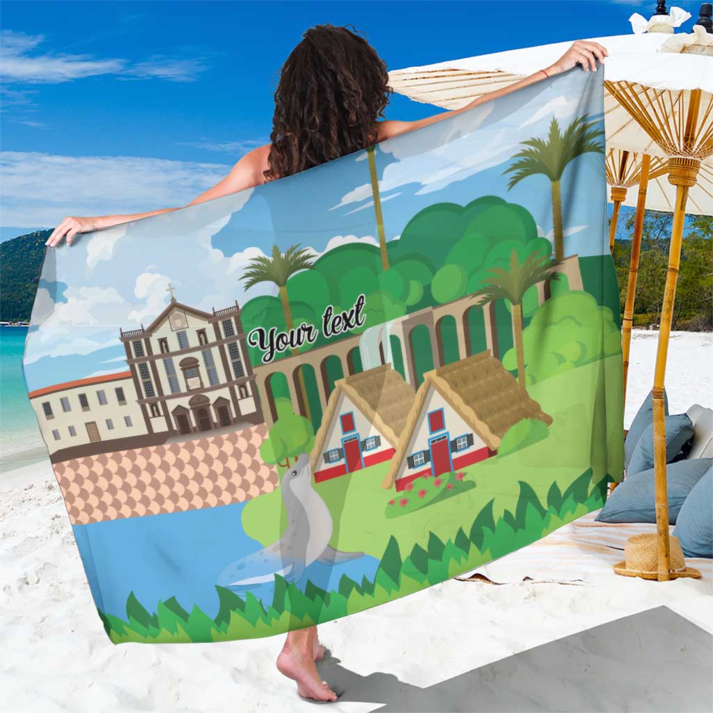Feliz Dia de Madeira Personalized Sarong Traditional Palheiros Straw-roofed Houses - Wonder Print Shop