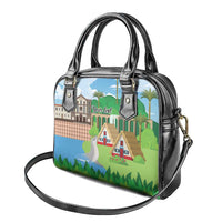 Feliz Dia de Madeira Personalized Shoulder Handbag Traditional Palheiros Straw-roofed Houses - Wonder Print Shop