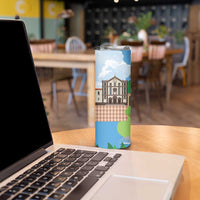 Feliz Dia de Madeira Personalized Skinny Tumbler Traditional Palheiros Straw-roofed Houses - Wonder Print Shop