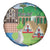 Feliz Dia de Madeira Personalized Spare Tire Cover Traditional Palheiros Straw-roofed Houses - Wonder Print Shop