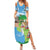 Feliz Dia de Madeira Personalized Summer Maxi Dress Traditional Palheiros Straw-roofed Houses - Wonder Print Shop