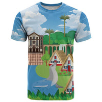 Feliz Dia de Madeira Personalized T Shirt Traditional Palheiros Straw-roofed Houses - Wonder Print Shop