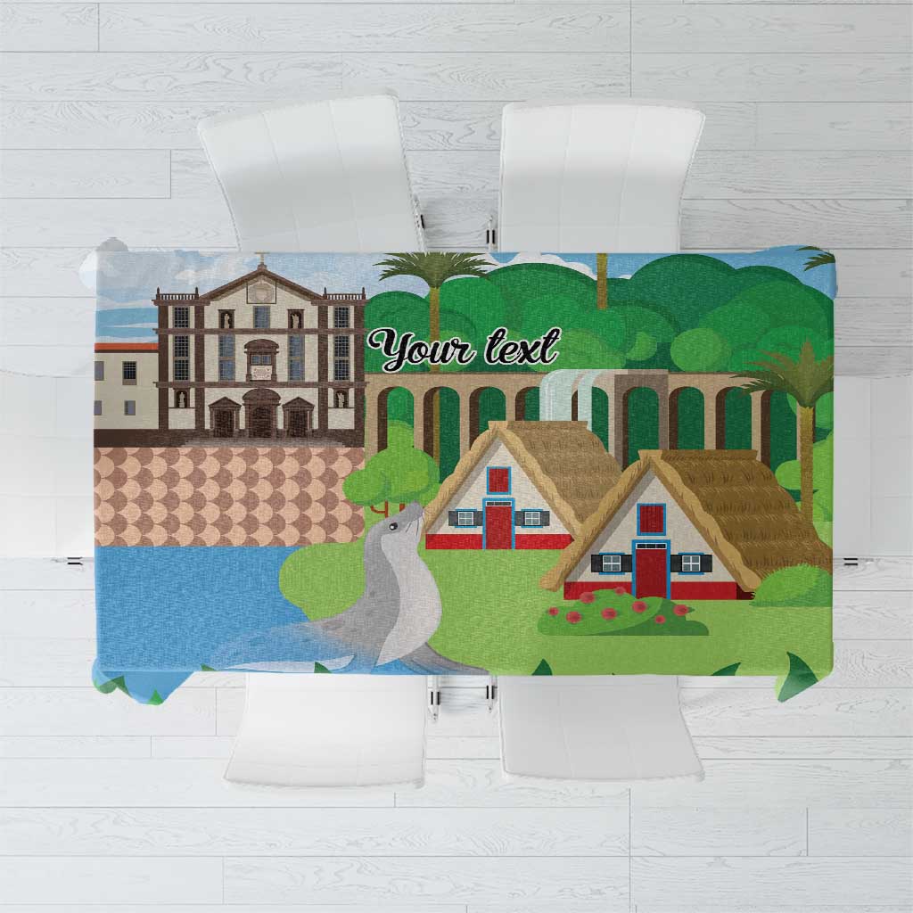 Feliz Dia de Madeira Personalized Tablecloth Traditional Palheiros Straw-roofed Houses - Wonder Print Shop