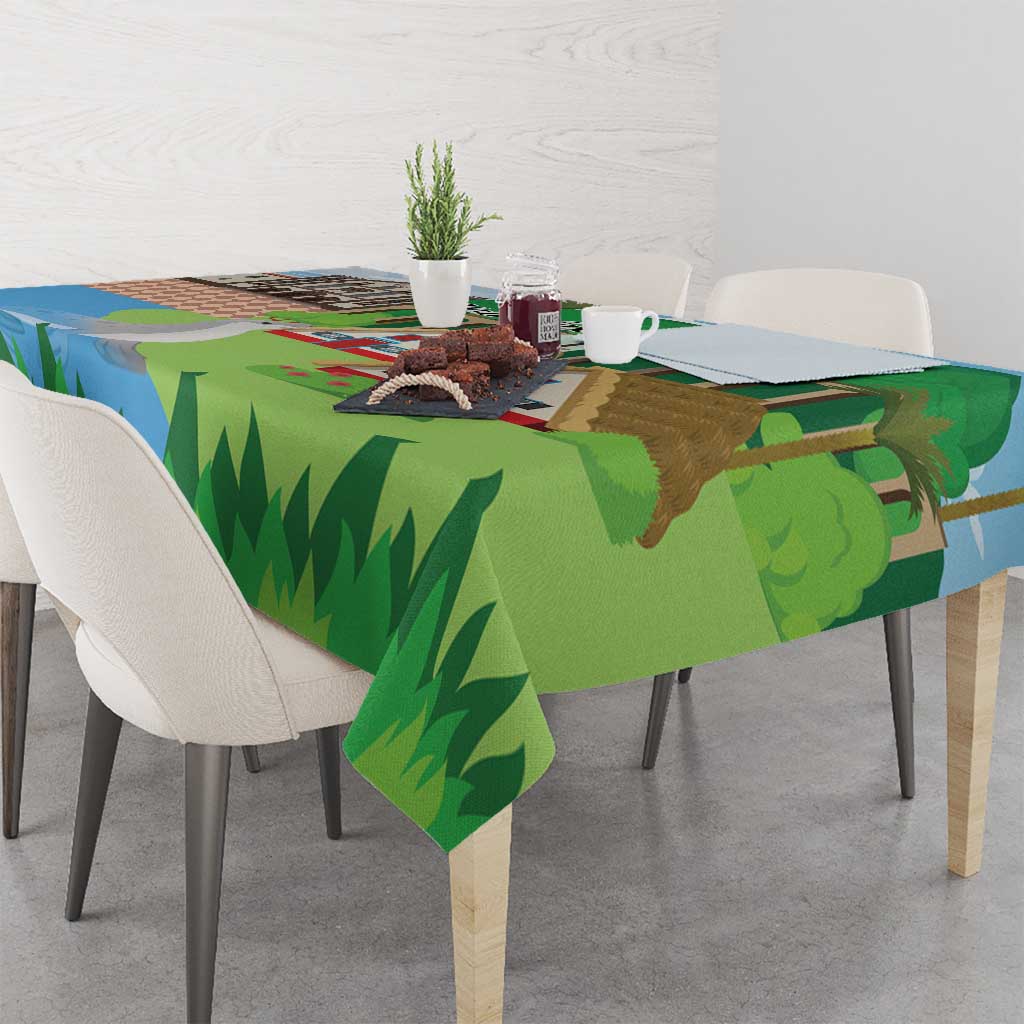 Feliz Dia de Madeira Personalized Tablecloth Traditional Palheiros Straw-roofed Houses - Wonder Print Shop