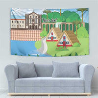 Feliz Dia de Madeira Personalized Tapestry Traditional Palheiros Straw-roofed Houses - Wonder Print Shop
