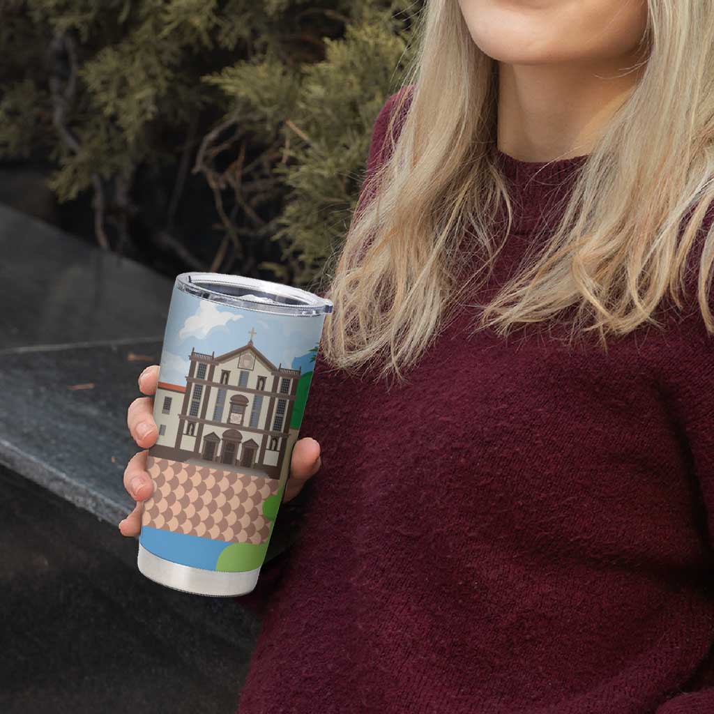 Feliz Dia de Madeira Personalized Tumbler Cup Traditional Palheiros Straw-roofed Houses - Wonder Print Shop