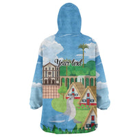 Feliz Dia de Madeira Personalized Wearable Blanket Hoodie Traditional Palheiros Straw-roofed Houses - Wonder Print Shop